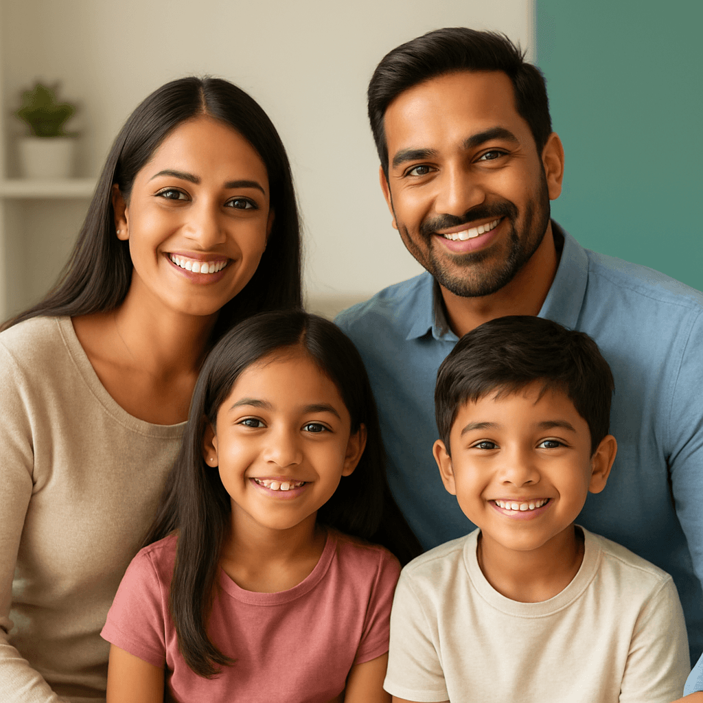 Happy Indian family